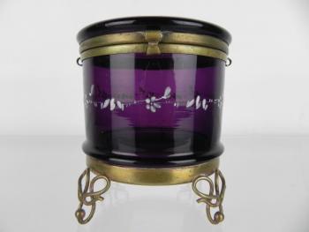 Glass Jar - brass, glass violet - 1900